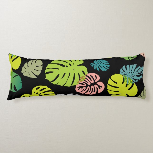 Coussins Longs Feuilles tropicales multicolores 2 (Devant)
