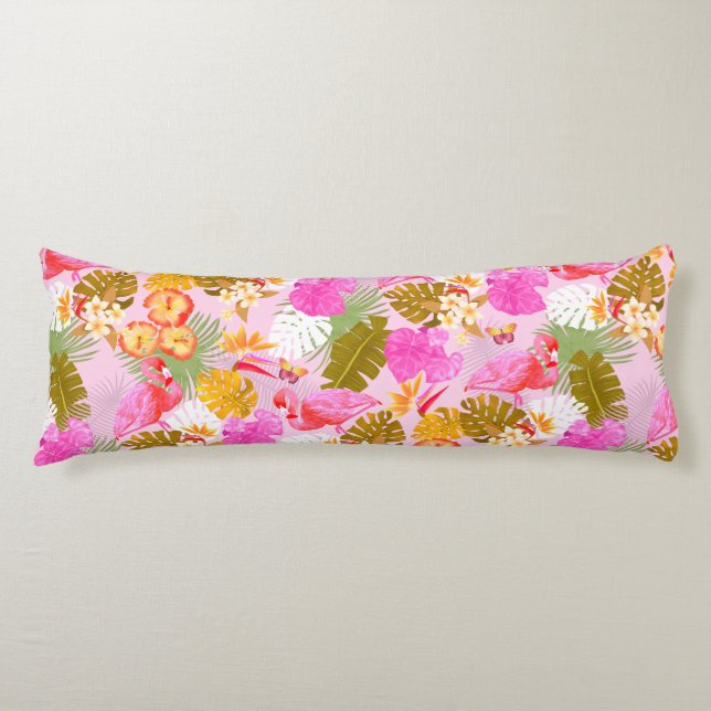 Coussins Longs Flamant rose Garden Rose (Devant)