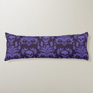 Coussins Longs Flamme crânienne Damas dans les tons moody violet