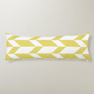 Coussins Longs Flèche à deux tons en gras Chevron rayé jaune blan
