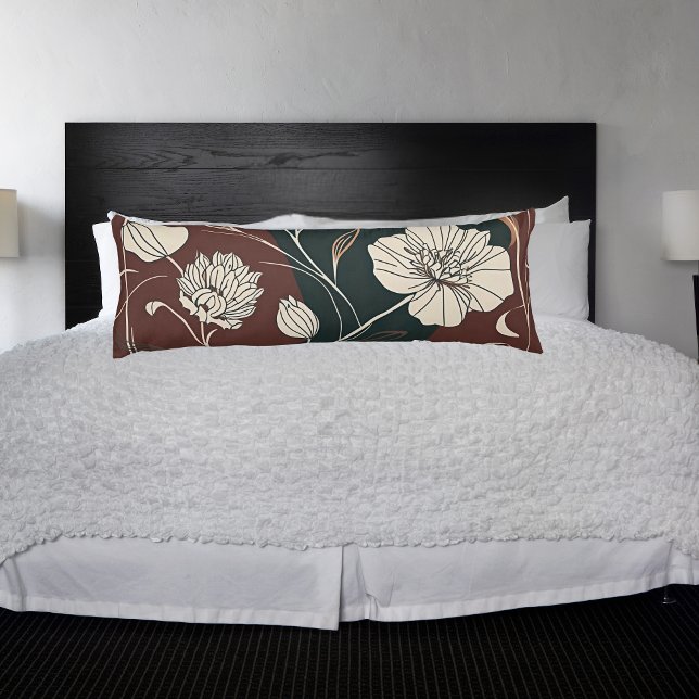 Coussins Longs Fleur d'Automne Noir (Créateur téléchargé)