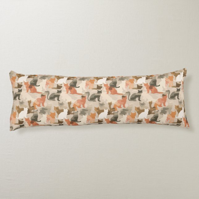 Coussins Longs Fleur de camouflage de chat Maison de plage Décor  (Dos)