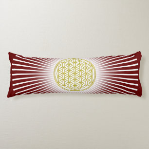 Coussins Longs Fleur de la vie / Blume des Lebens - rayons d'or