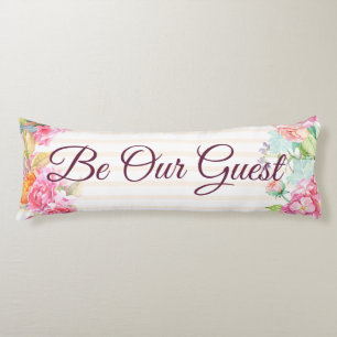 Coussins Longs Fleur de ruban pêche personnalisable