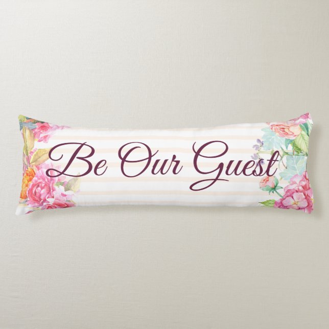 Coussins Longs Fleur de ruban pêche personnalisable (Devant)