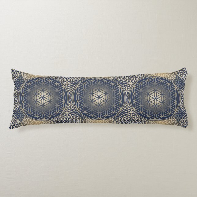 Coussins Longs Fleur de vie / Blume des Lebens - Bouton VIII (Devant)