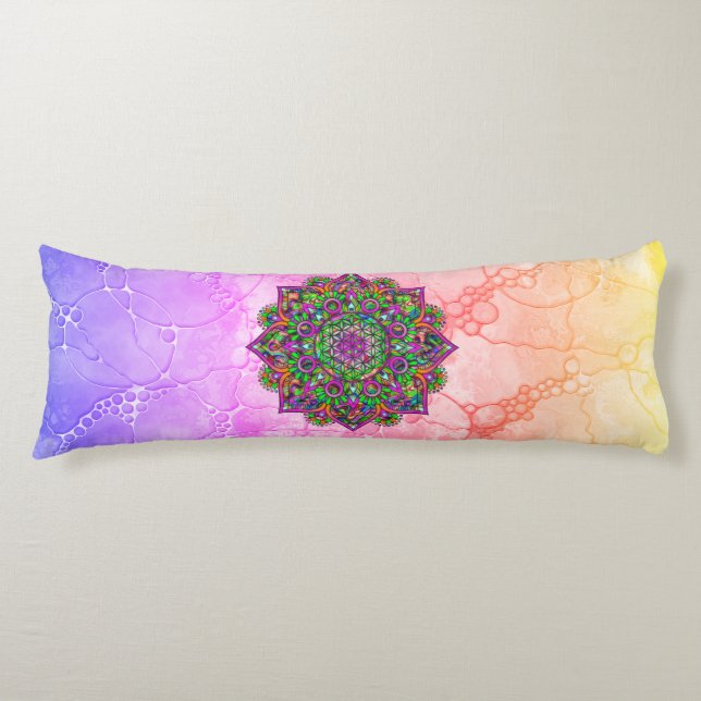 Coussins Longs Fleur De Vie - Indien Mandala 1 (Devant)