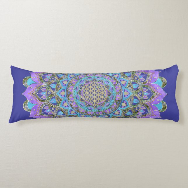 Coussins Longs Fleur De Vie - Mandala India Style 2 (Devant)