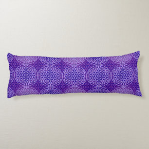 Coussins Longs Fleur de vie - motif de timbre - violet