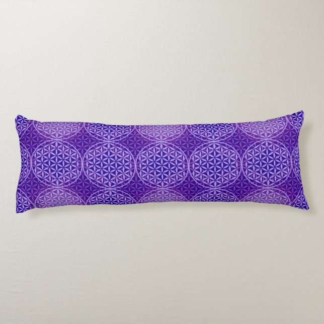 Coussins Longs Fleur de vie - motif de timbre - violet (Dos)