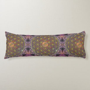 Coussins Longs Fleur de vie - tricot sans couture motif V