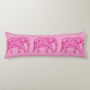Coussins Longs Fleur d'éléphant - rose fuchsia
