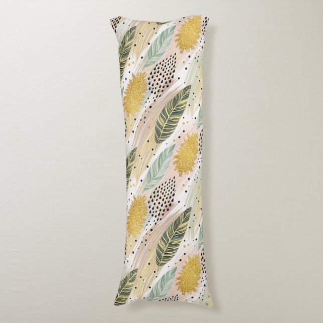 Coussins Longs Fleur élégante et brosse Abstraite sans couture (Devant (Vertical))