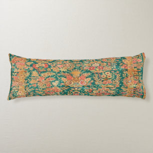 Coussins Longs Fleur florale d'or vert kilim turc persan