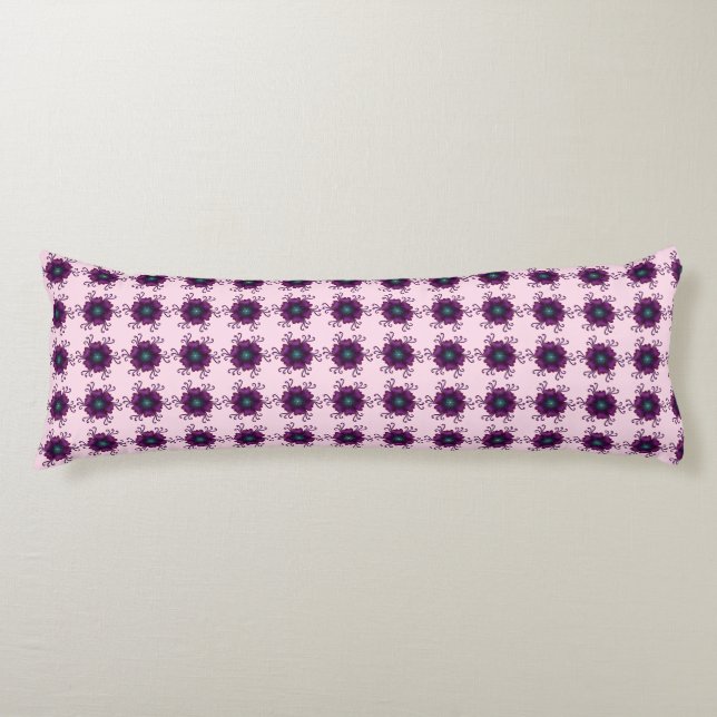 Coussins Longs Fleur magenta en fleurs | Fleur botanique moderne  (Devant)