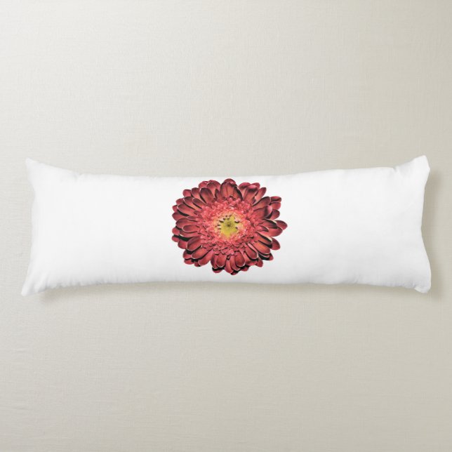Coussins Longs Fleur marguerite rouge (Devant)