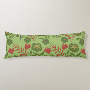 Coussins Longs Fleur motif, branche, feuille fleurie verte sans s