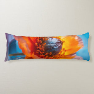 Coussins Longs Fleur orange