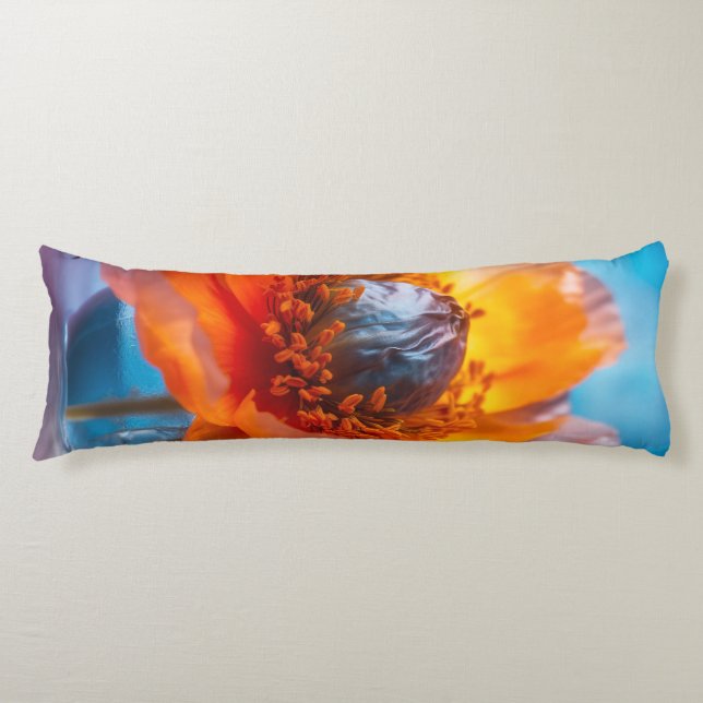 Coussins Longs Fleur orange (Devant)