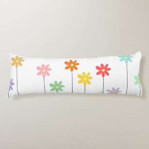 Coussins Longs Fleur Rétro Colorée Floral Chic Moderne des Années