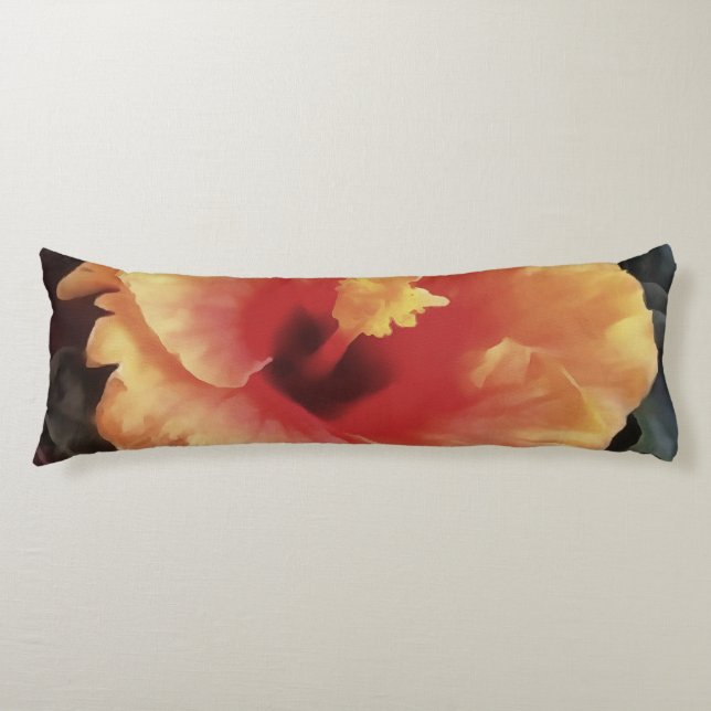 Coussins Longs Fleur Rose chinoise Fleur Artistique Florale (Devant)