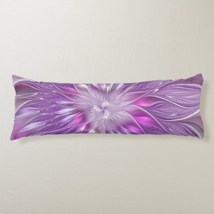 Coussins Longs Fleur Rose Violet Passion Abstraite Art Fractal