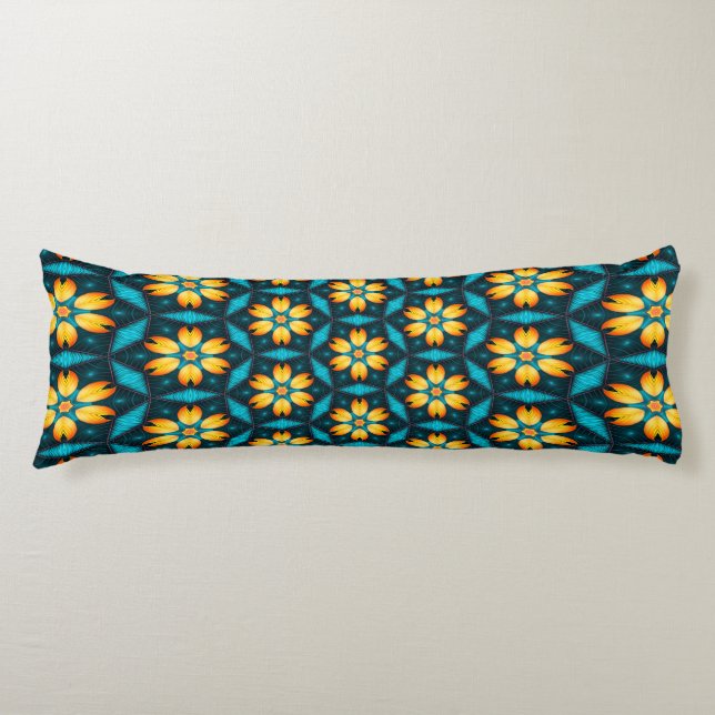 Coussins Longs Fleurs Abstraites jaunes (Devant)