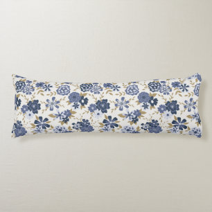 Coussins Longs Fleurs botaniques simples de vigne bleue