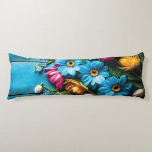 Coussins Longs Fleurs colorées