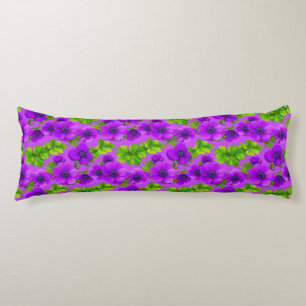 Coussins Longs Fleurs d'anémone violet vibrant