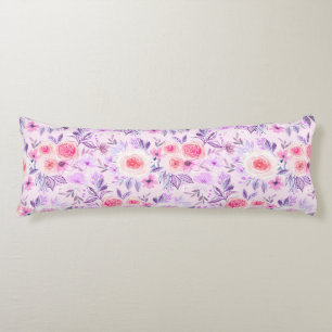 Coussins Longs Fleurs d'aquarelle et feuilles 3