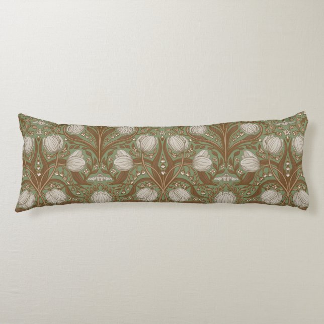 Coussins Longs Fleurs de jardin printanier sur sauge (Devant)