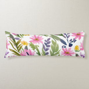 Coussins Longs Fleurs de printemps Aquarelle florale pastel jol