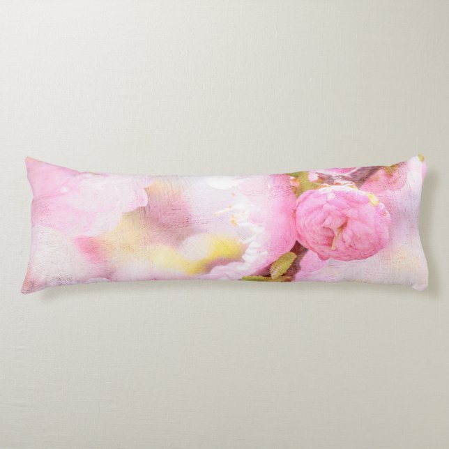 Coussins Longs Fleurs de sakura roses - Cerisier japonais en fleu (Devant)