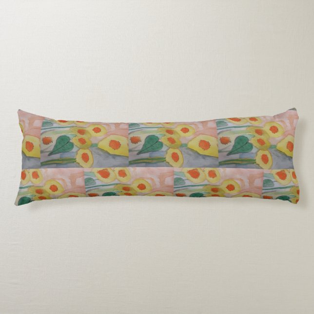 Coussins Longs Fleurs de soleil Abstraites (Devant)