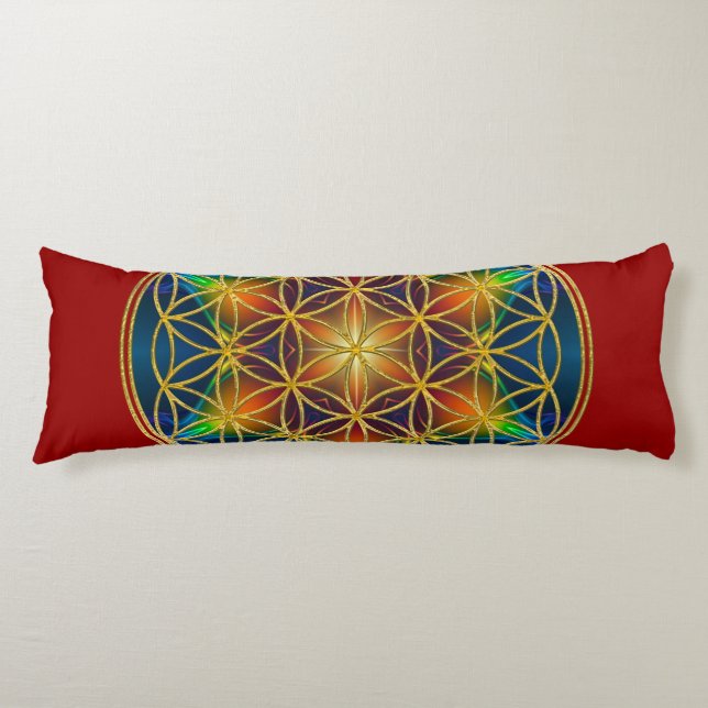 Coussins Longs FLEURS DE VIE - Fleur fractale 1 (Devant)