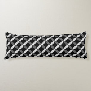 Coussins Longs Fleurs en géométrie, gris