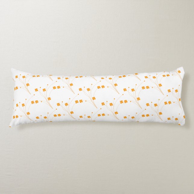 Coussins Longs Fleurs Jaunes D'Or, Petite Impression Florale (Devant)