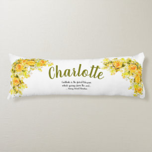 Coussins Longs Fleurs jaunes et oranges élégantes