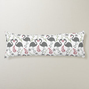 Coussins Longs Fleurs motifs roses flamingo sans coutures, feuill