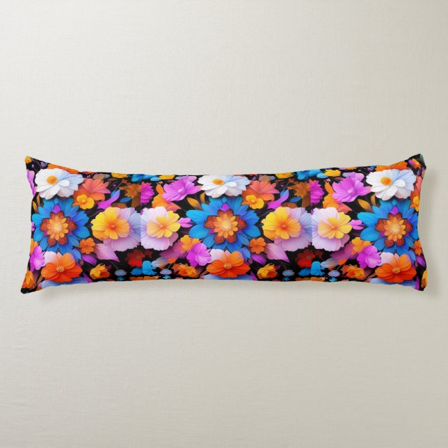 Coussins Longs Fleurs multicolores Motif-68577 (Devant)