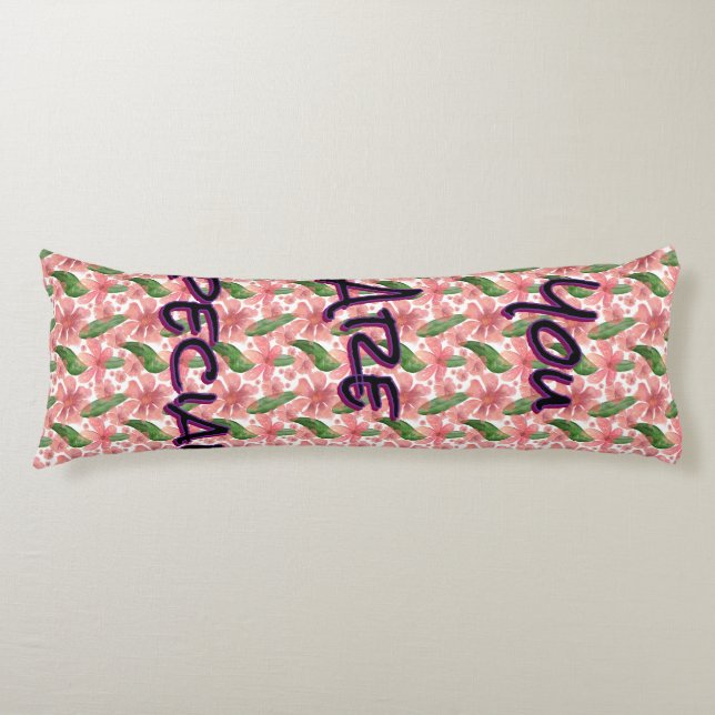 Coussins Longs Fleurs personnalisées et sur mesure à l'aquarelle  (Devant)