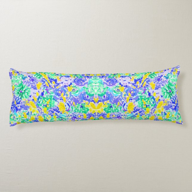 Coussins Longs Fleurs printanières abstraites et colorées (Dos)
