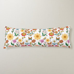 Coussins Longs Fleurs psychédéliques Motif x4
