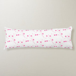 Coussins Longs Fleurs roses Bubblegum, Petite impression Florale