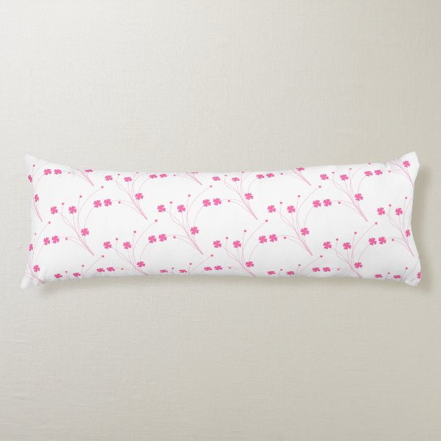 Coussins Longs Fleurs roses Bubblegum, Petite impression Florale (Devant)