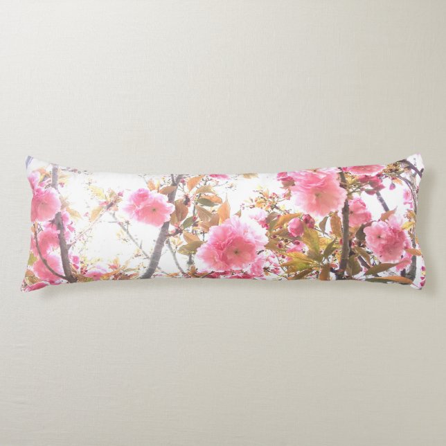 Coussins Longs Fleurs roses Cherry Blossom motifs floraux Cadeau (Devant)