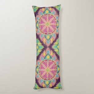 Coussins Longs Fleurs roses dans le jardin