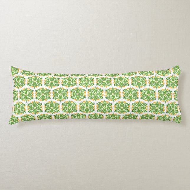 Coussins Longs Fleurs Vertes, Motif De Fleurs, Modèle Floral (Devant)
