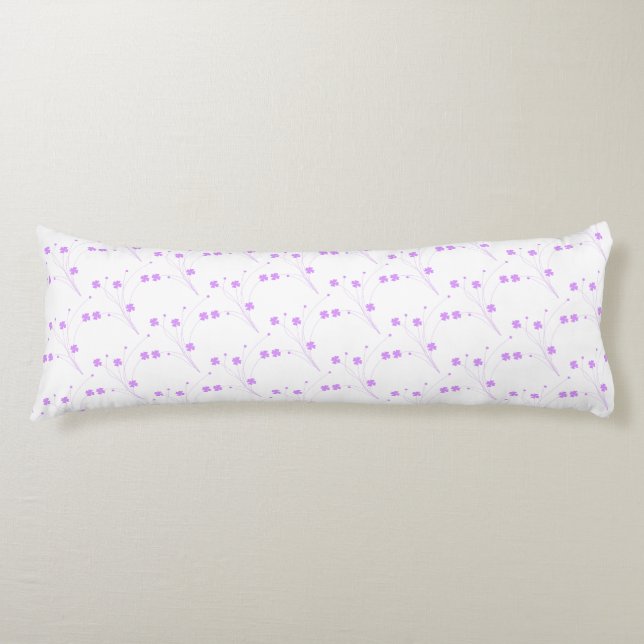 Coussins Longs Fleurs violettes Lilac, Petite Impression Florale  (Devant)